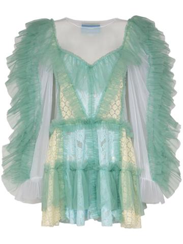 Victor & Rolf Tulle Mini Dress - Blue