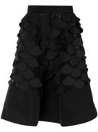 Gloria Coelho Applique Godet Skirt - Black