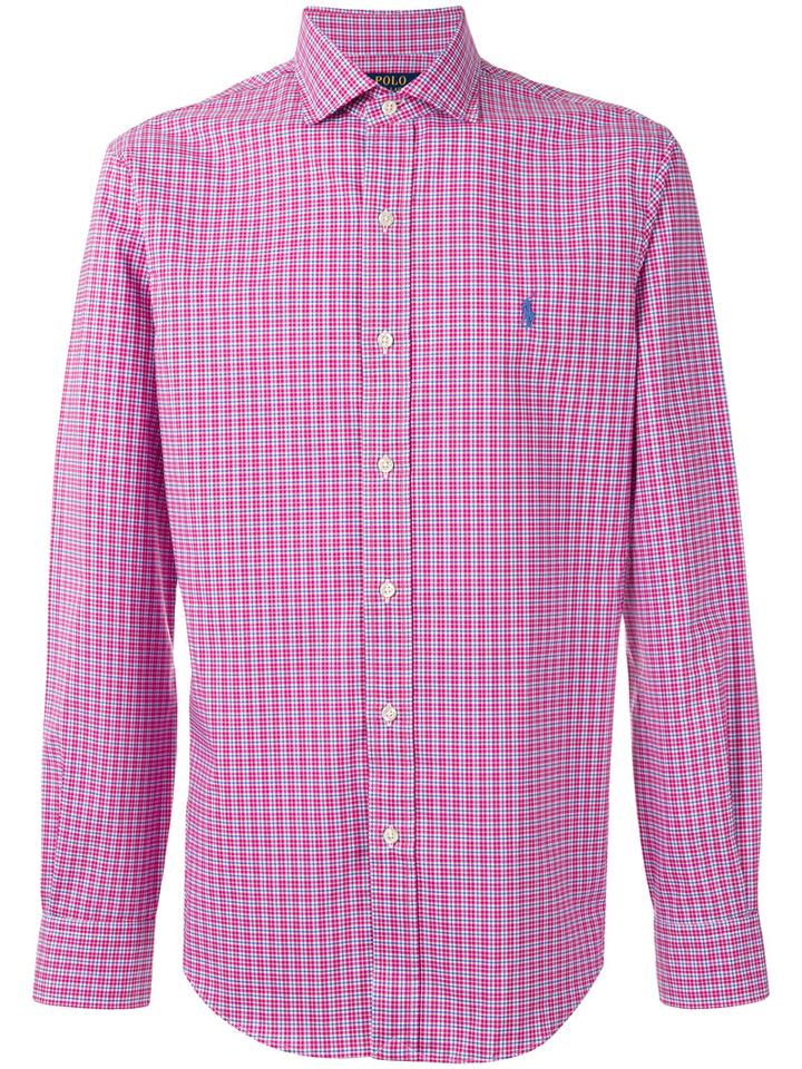 Polo Ralph Lauren - Checked Shirt - Men - Cotton - L, Pink/purple, Cotton