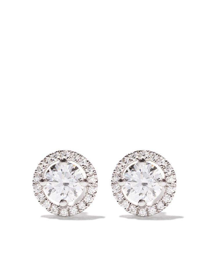 De Beers 18kt White Gold My First De Beers Aura Diamond Stud Earrings