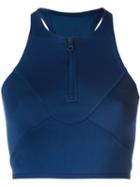 Adidas By Stella Mccartney Zipped Swim Tankini, Women's, Size: Xs, Blue, Polyester/spandex/elastane