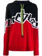 Iceberg Two-tone Knitted Hoodie - Red