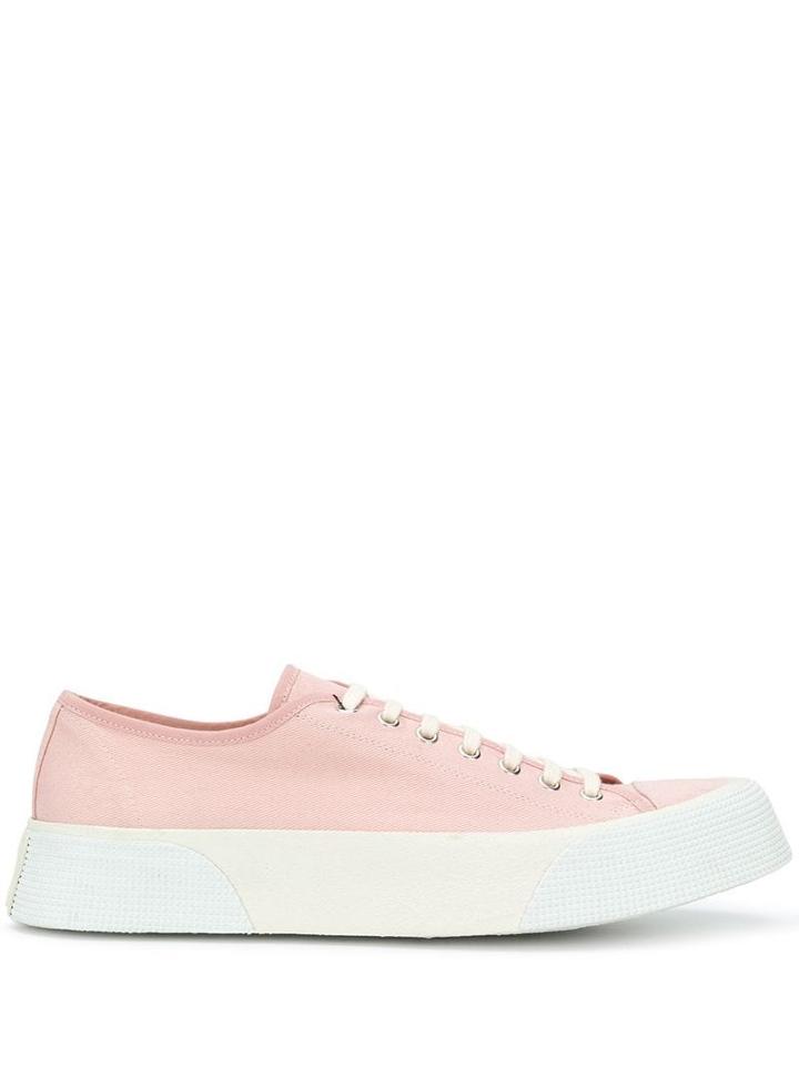 Ami Paris Low Top Vulcanized Trainers - Pink
