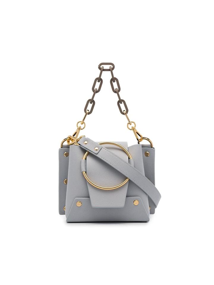 Yuzefi Blue Mini Delila Leather Crossbody Bag