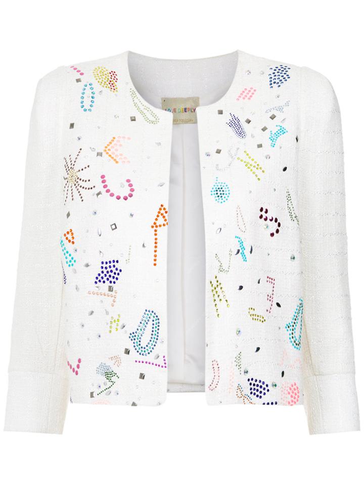 Andrea Bogosian Embellished Coat - White