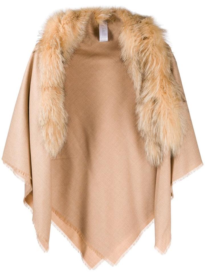 Agnona Faux Fur Lined Cape - Neutrals