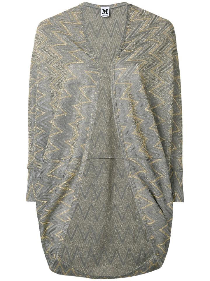 M Missoni Embroidered Draped Cardigan - Metallic