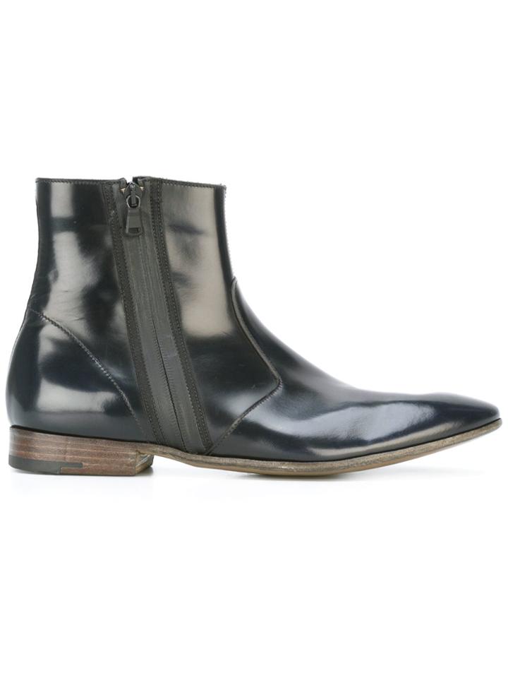 Premiata Book Brass Zipped Boots - Black