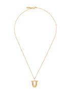 Chloé Letter U Pendant Necklace - Gold