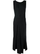 Isabel Benenato Front Slit Sleeveless Dress, Women's, Size: 42, Black, Spandex/elastane/viscose/wool