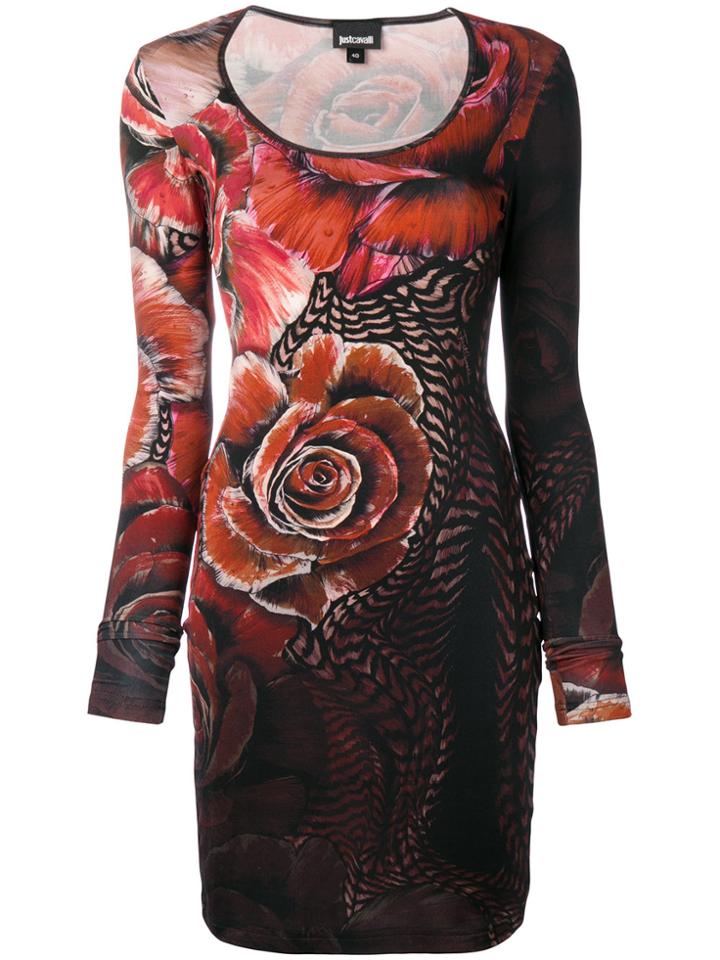 Just Cavalli Floral Long-sleeved Dress - Multicolour