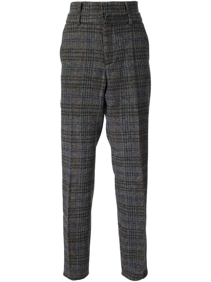 Y / Project Plaid Trousers, Men's, Size: 48, Black, Cotton/acetate/wool
