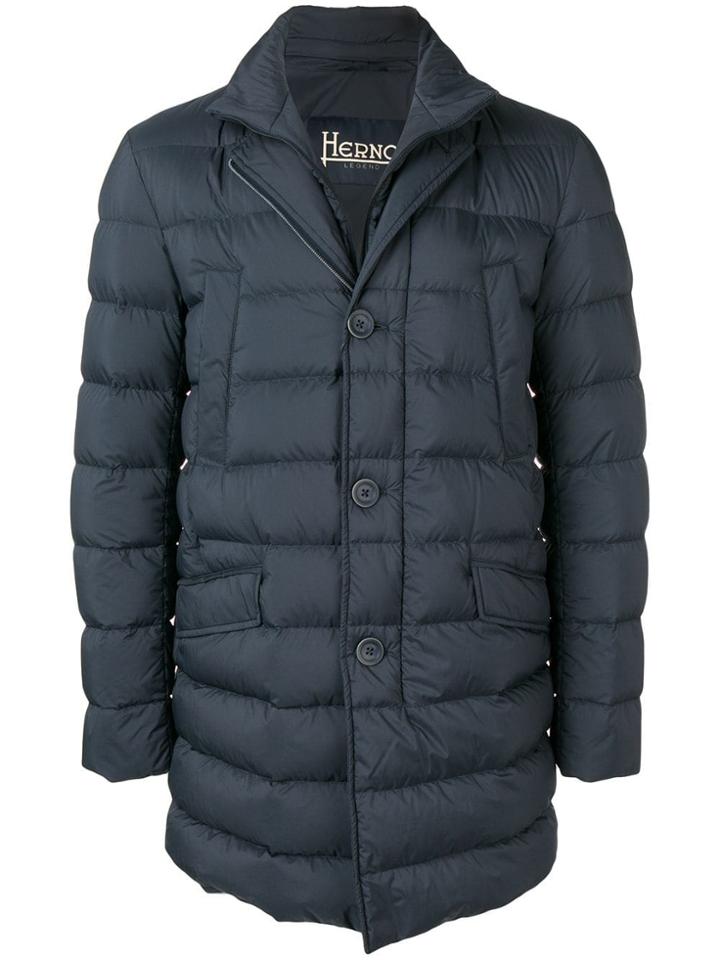 Herno Layered Padded Coat - Blue