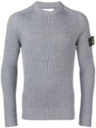 Stone Island Ribbed Round Neck Jumper - Grey