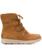 Sorel Lined Lace-up Ankle Boots - Brown