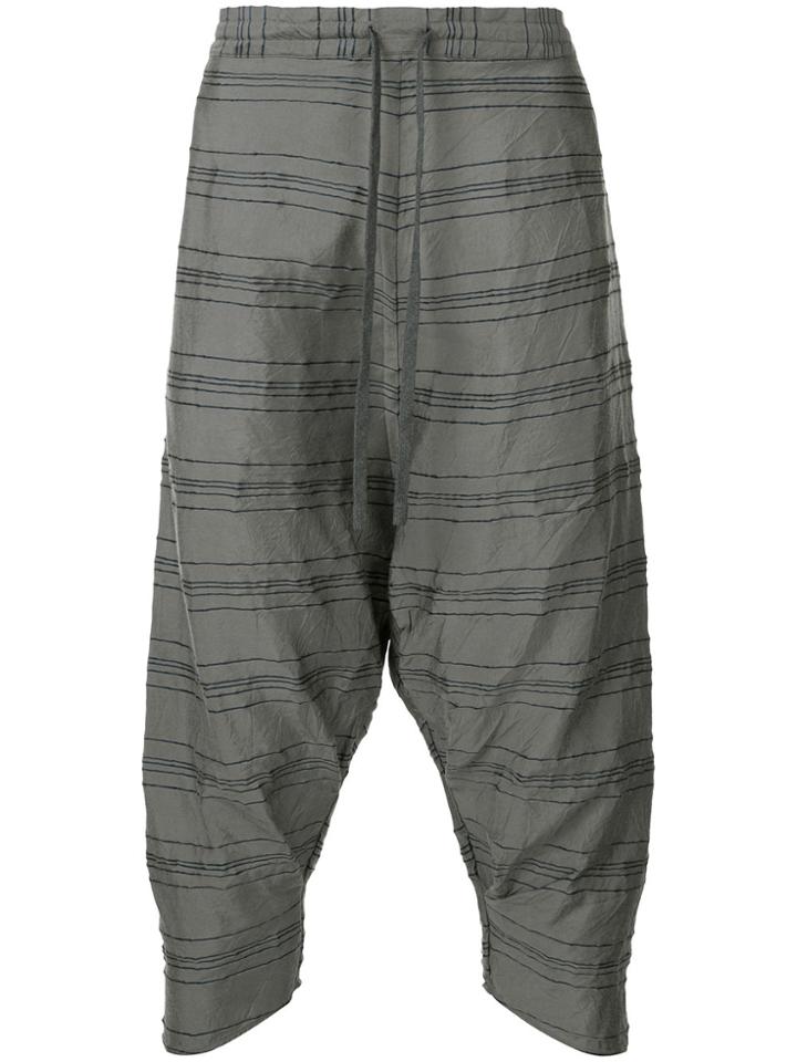 Forme D'expression Drop-crotch Drawstring Trousers - Grey