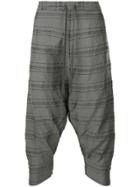 Forme D'expression Drop-crotch Drawstring Trousers - Grey
