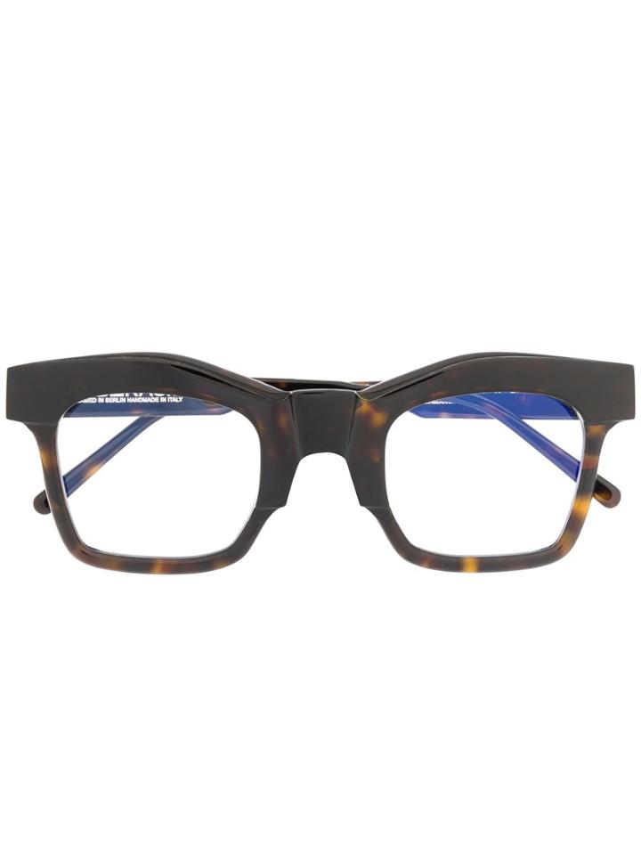 Kuboraum Tortoiseshell-effect Glasses - Brown
