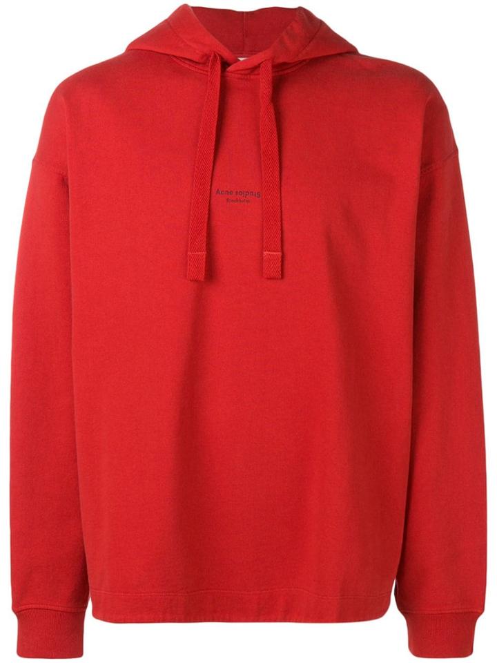 Acne Studios Oversized Hooded Sweatshirt - Red