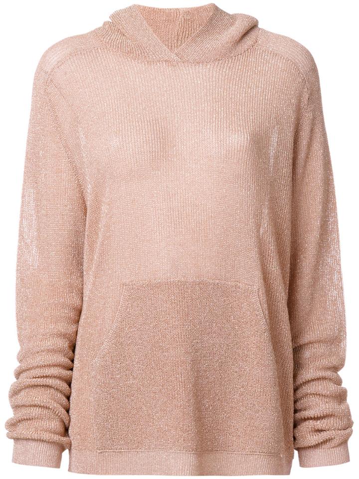 Laneus Metallic Hooded Jumper - Pink & Purple