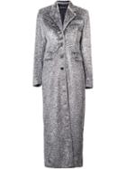 Y / Project Textured Single Breasted Coat, Women's, Size: 40, Grey, Cotton/acetate/polyester