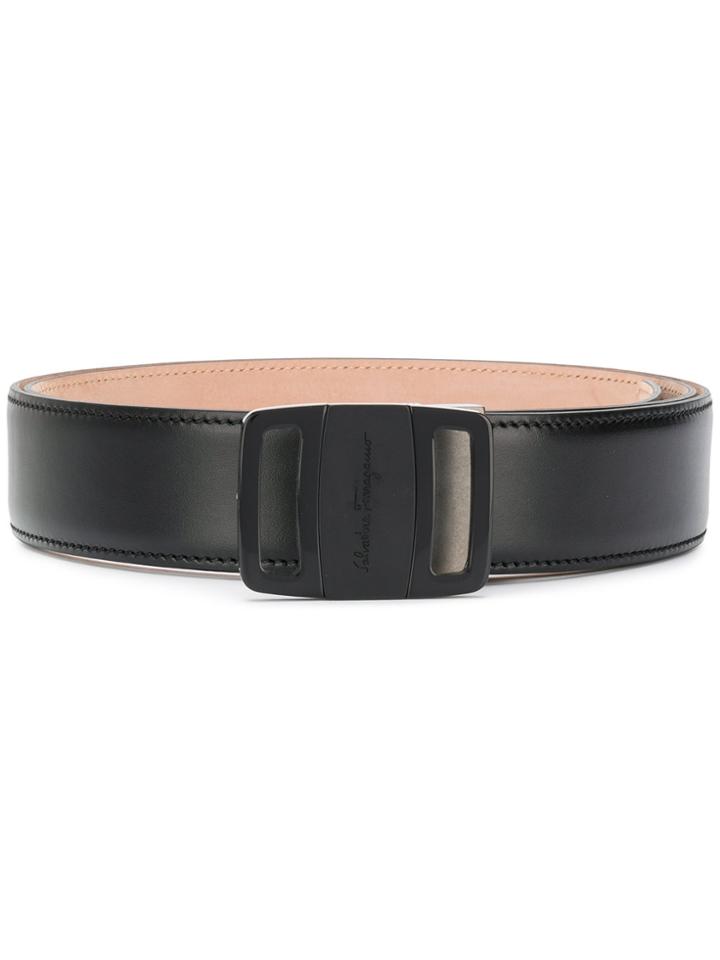 Salvatore Ferragamo Adjustable Buckle Belt - Black