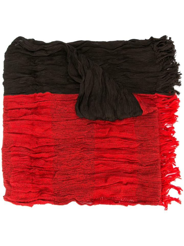 Issey Miyake Men Creased Two-tone Scarf - Red