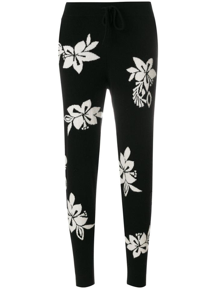 Chinti & Parker Hibiscus Knot Stitch Track Pants - Black