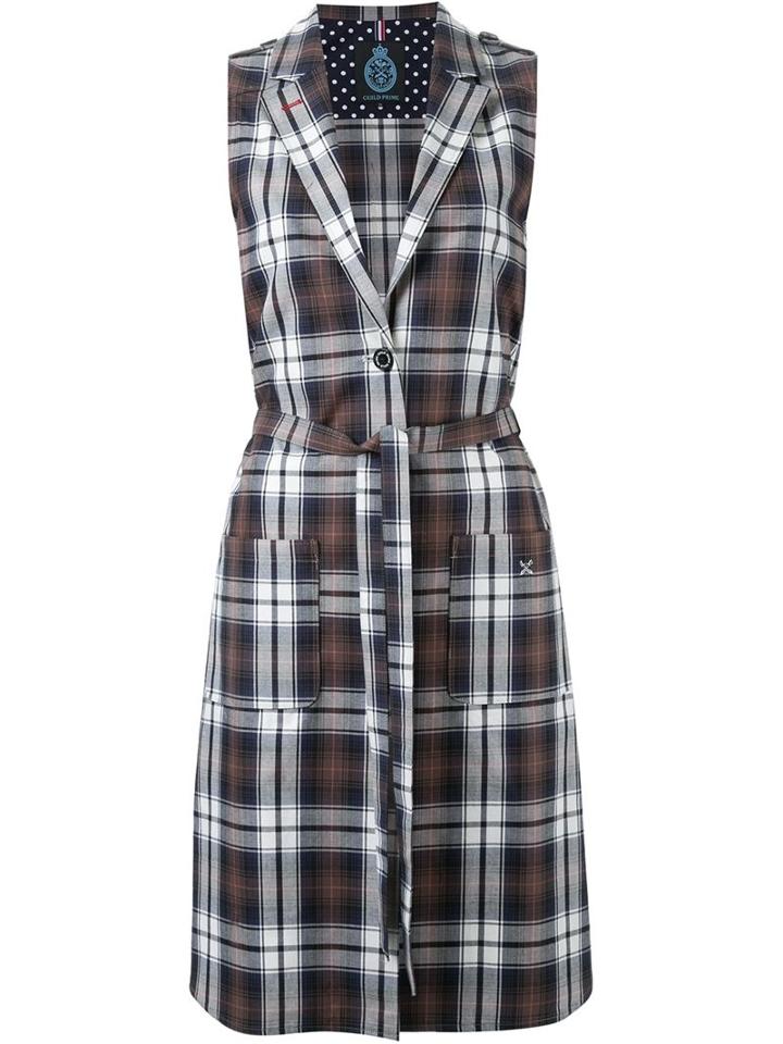 Guild Prime Sleeveless Plaid Shirt Dress