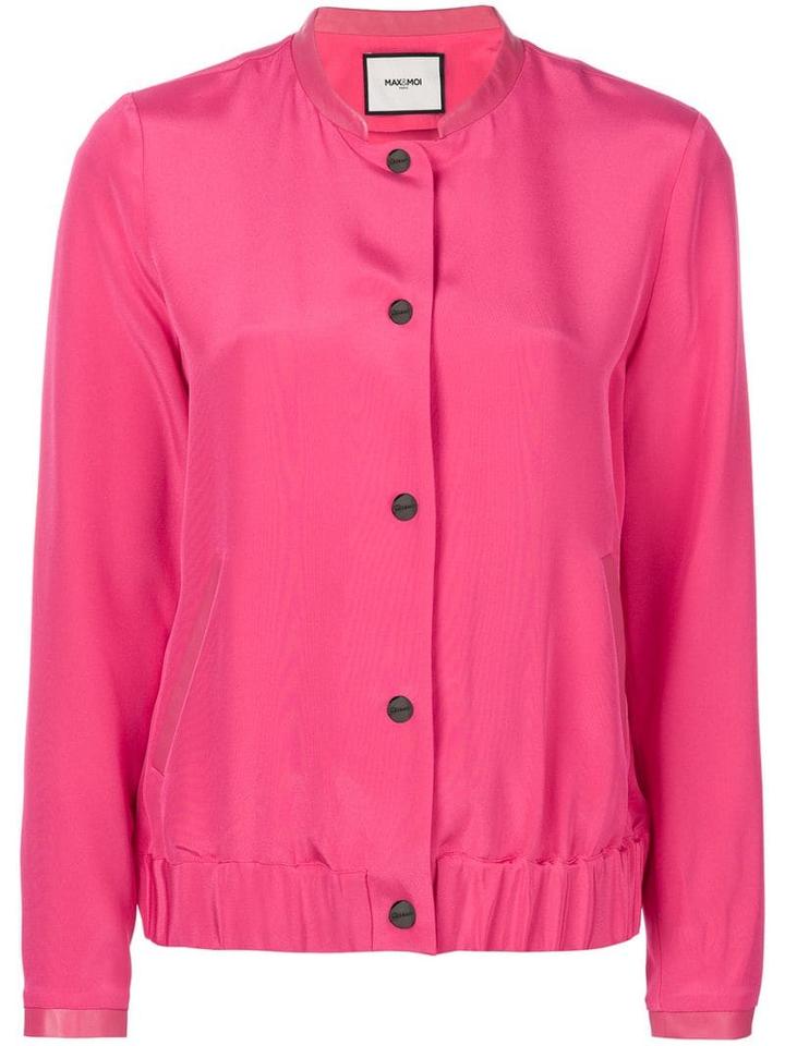 Max & Moi Button Bomber Jacket - Pink