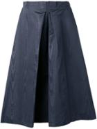 Nina Ricci Inverted Pleat Skirt, Women's, Size: 38, Grey, Silk