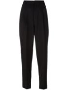 Saint Laurent High Rise Tailored Trousers, Women's, Size: 40, Black, Silk/cotton/viscose/wool