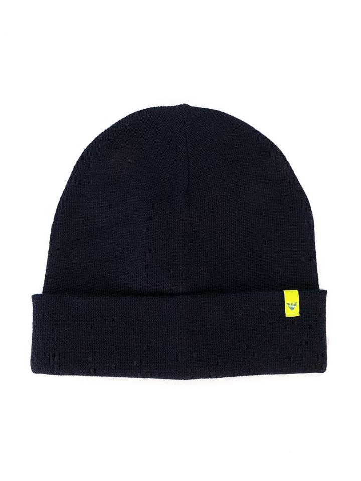 Armani Junior Turn-up Hem Beanie, Boy's, Size: 44 Cm, Blue
