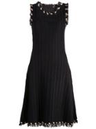 Oscar De La Renta Frayed Edges Dress - Black