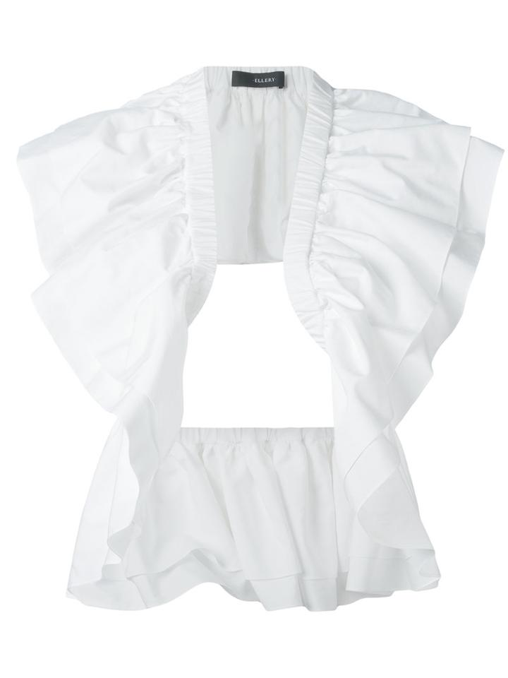 Ellery Ruffled Bolero, Women's, Size: 12, White, Cotton