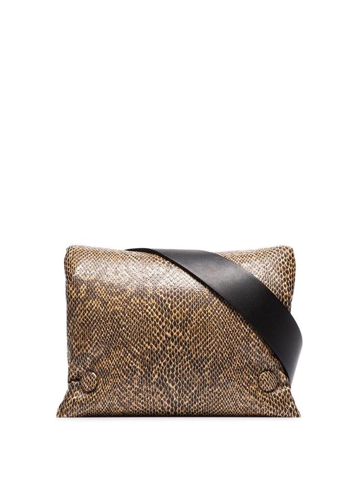 Nanushka Tao Snake-effect Belt Bag - Brown