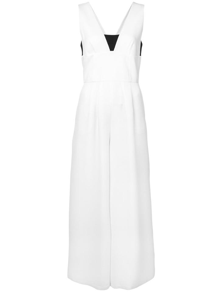 Fleur Du Mal Pique Plunge Jumpsuit - White