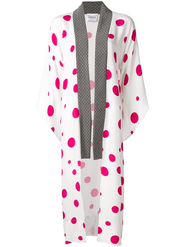 Racil Dot Print Oversize Robe - White