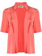 Gianfranco Ferre Vintage Silk Pleat Details Shortsleeved Shirt - Pink