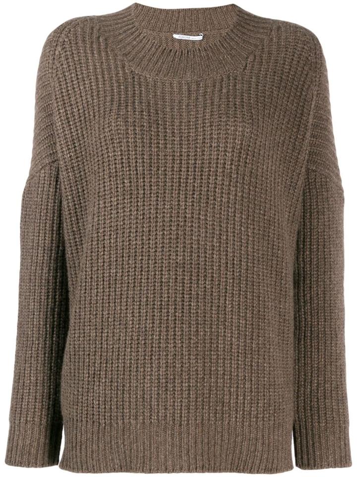 Agnona Ribbed Cashmere Jumper - Brown