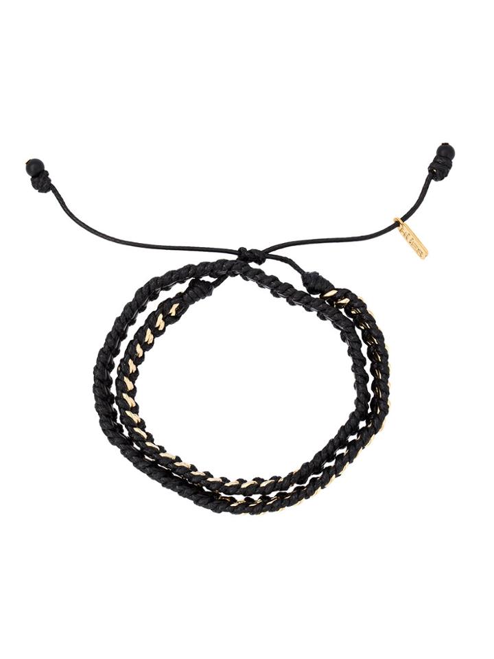 Hues Mini Link Wrap Bracelet - Black