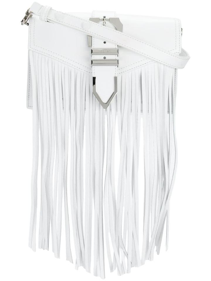 Versus Iconic Buckle Fringed Bag - White