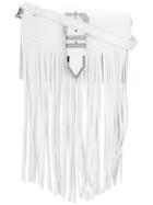 Versus Iconic Buckle Fringed Bag - White