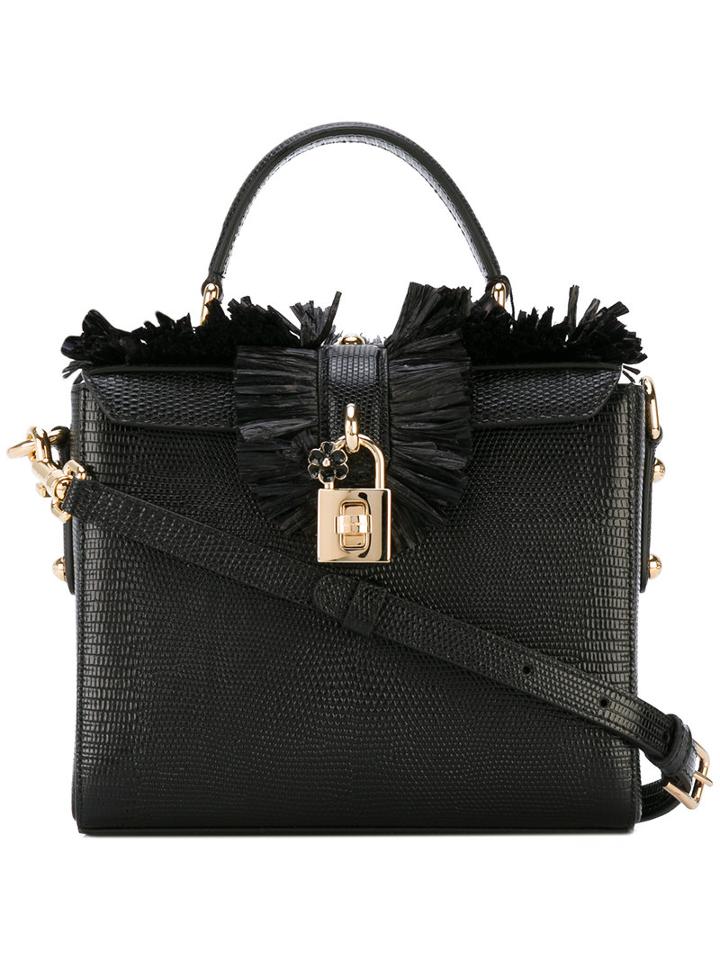 Dolce & Gabbana - Brick Handbag - Women - Calf Leather/viscose - One Size, Black, Calf Leather/viscose
