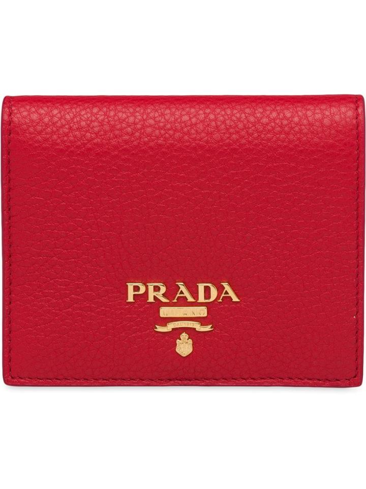 Prada Small Logo Wallet - Red