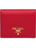 Prada Small Logo Wallet - Red