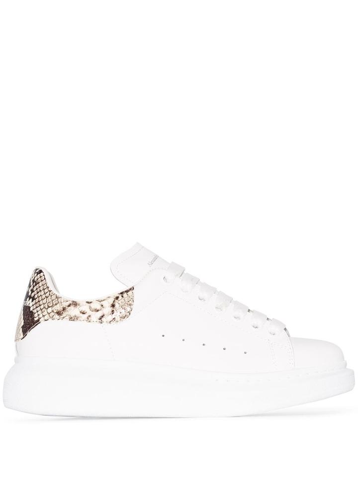 Alexander Mcqueen Oversized Contrast Heel Counter Sneakers - White