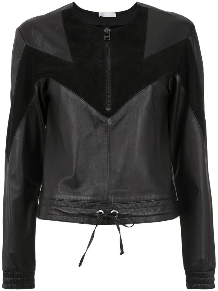 Nk Panelled Leather Blouse - Black