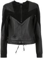 Nk Panelled Leather Blouse - Black