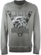 Diesel Eagle Print Sweatshirt, Men's, Size: Large, Grey, Cotton